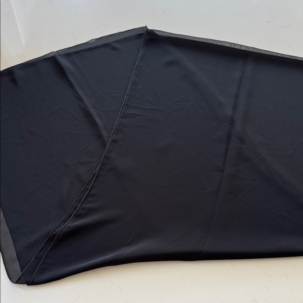 ABS Allen Swartz Black Sheer organza Scarf / Wrap NWOT